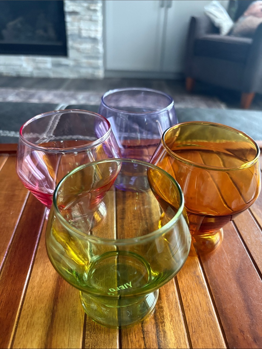 Yield Stemless Wineglasses Millineum Collection Borosilicate Glass Set Of 4